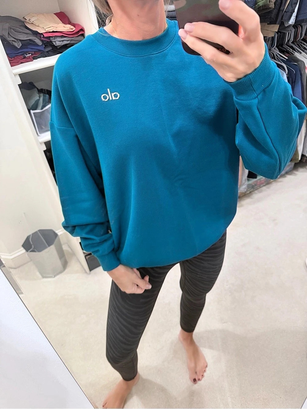 Alo Blue Crewneck Sweatshirt Size Small Like New